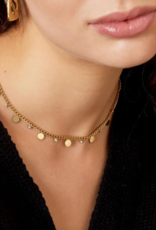 Ketting circles with rhinestones - goud