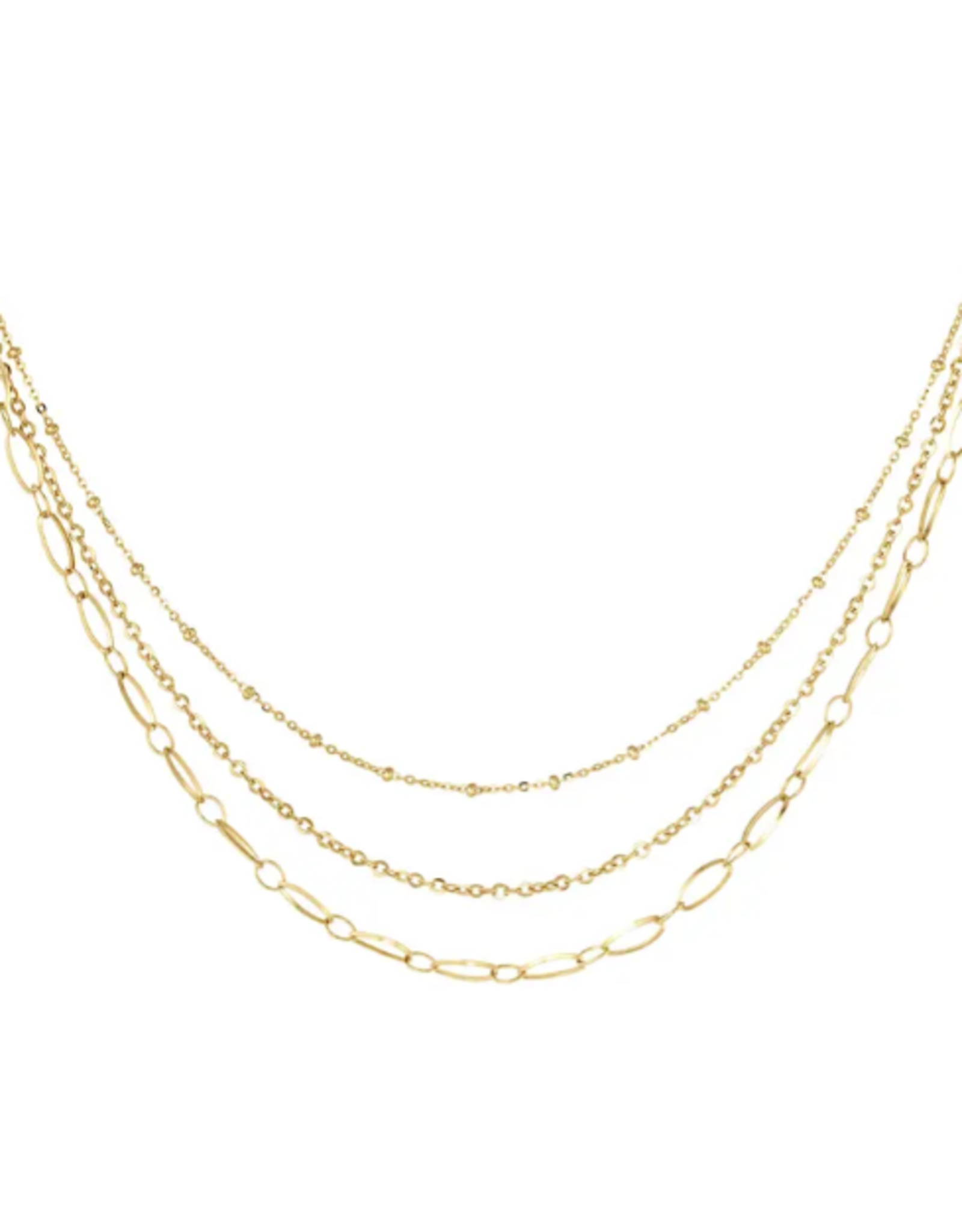 Ketting three double - goud