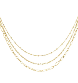 Ketting three double - goud