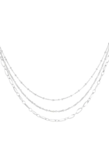 Ketting three double - zilver