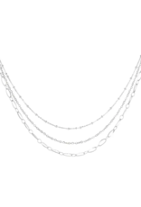 Ketting three double - zilver Ketting three double - zilver