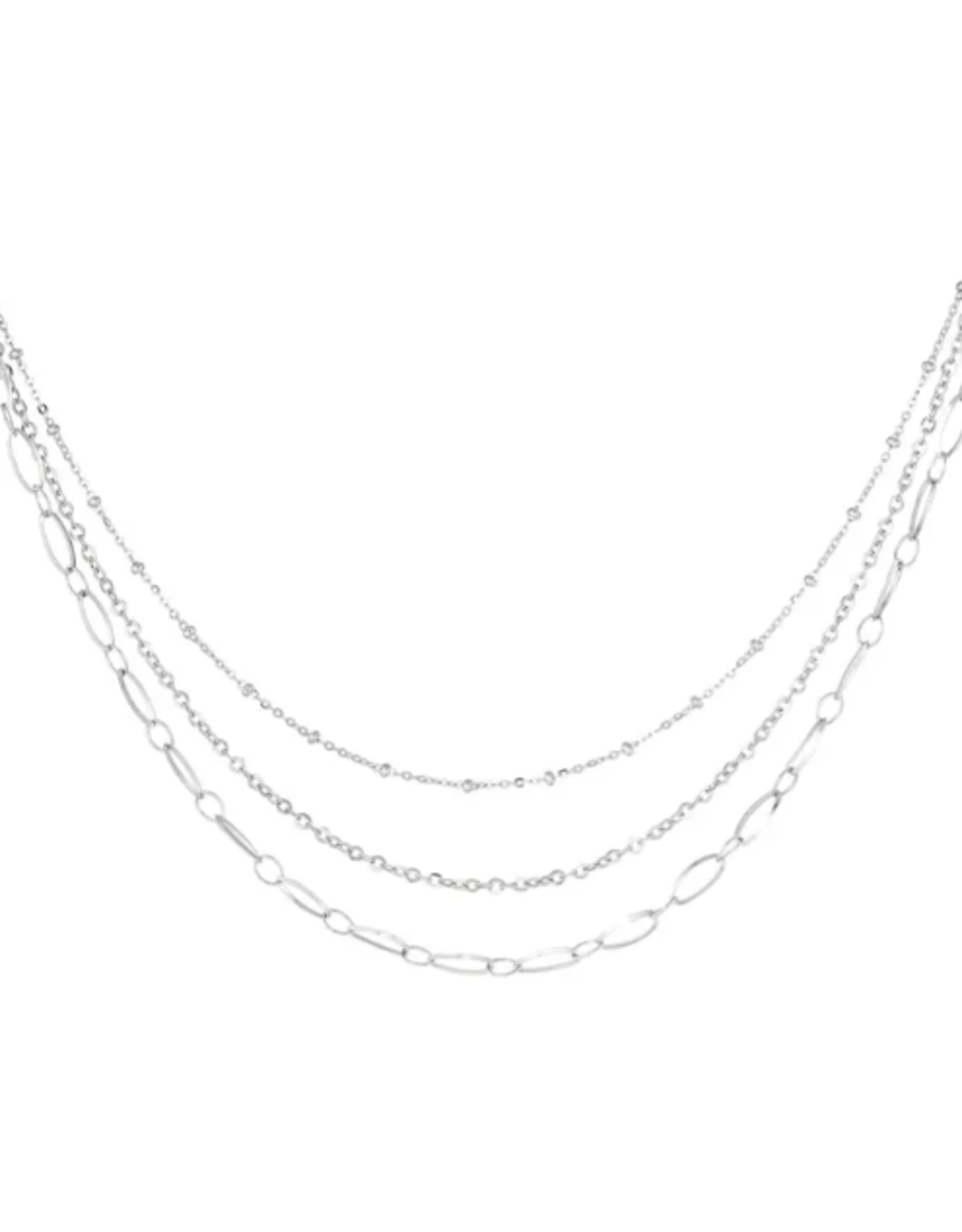 Ketting three double - zilver