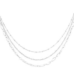 Ketting three double - zilver