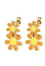 Oorbellen bloemen  - oranje