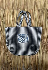 Ibiza shopper -  bloemen blauw/wit