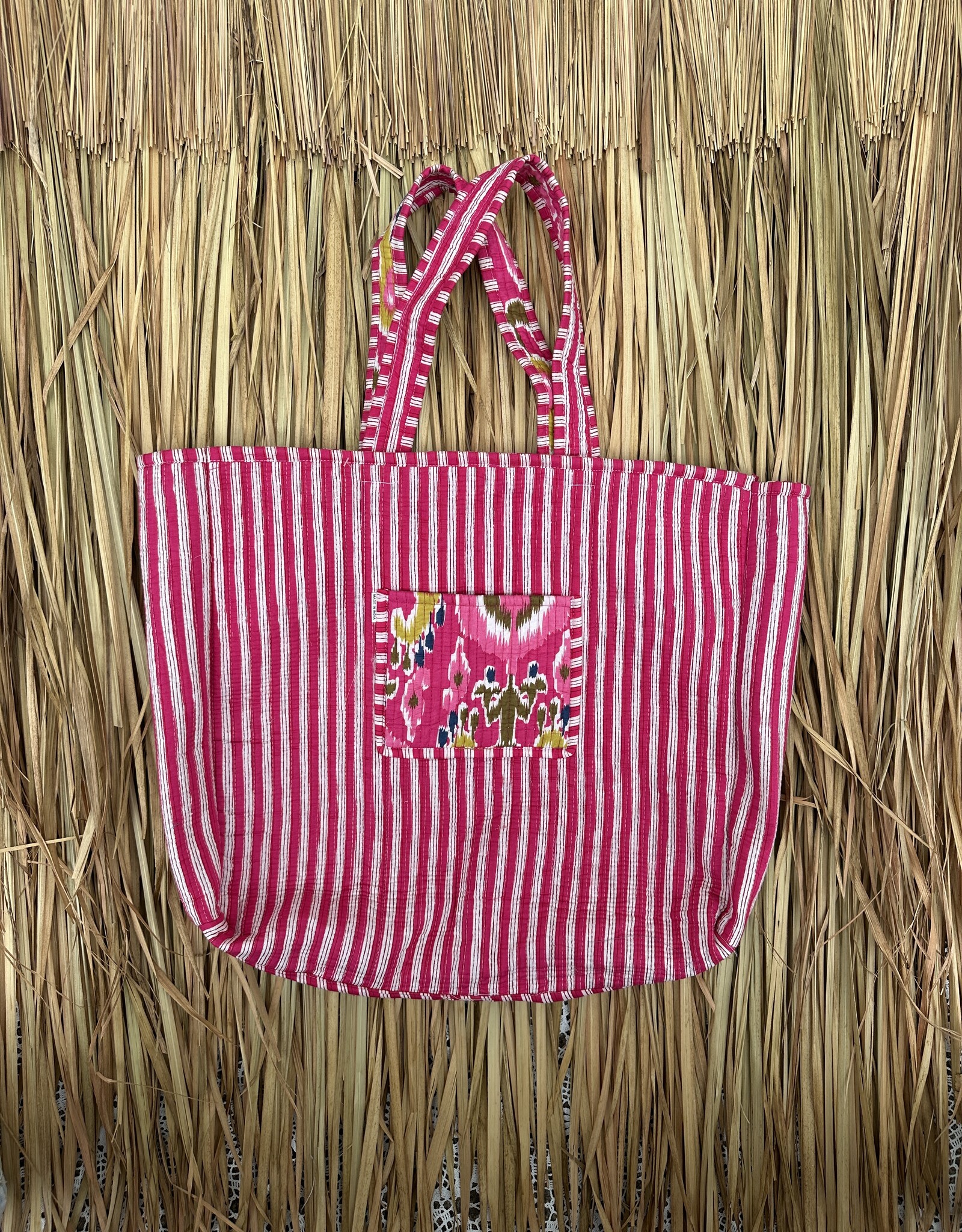 Ibiza shopper -  roze/groen