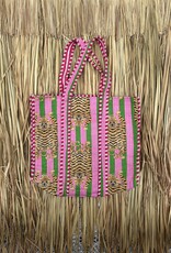Ibiza shopper -  tijgers roze/groen