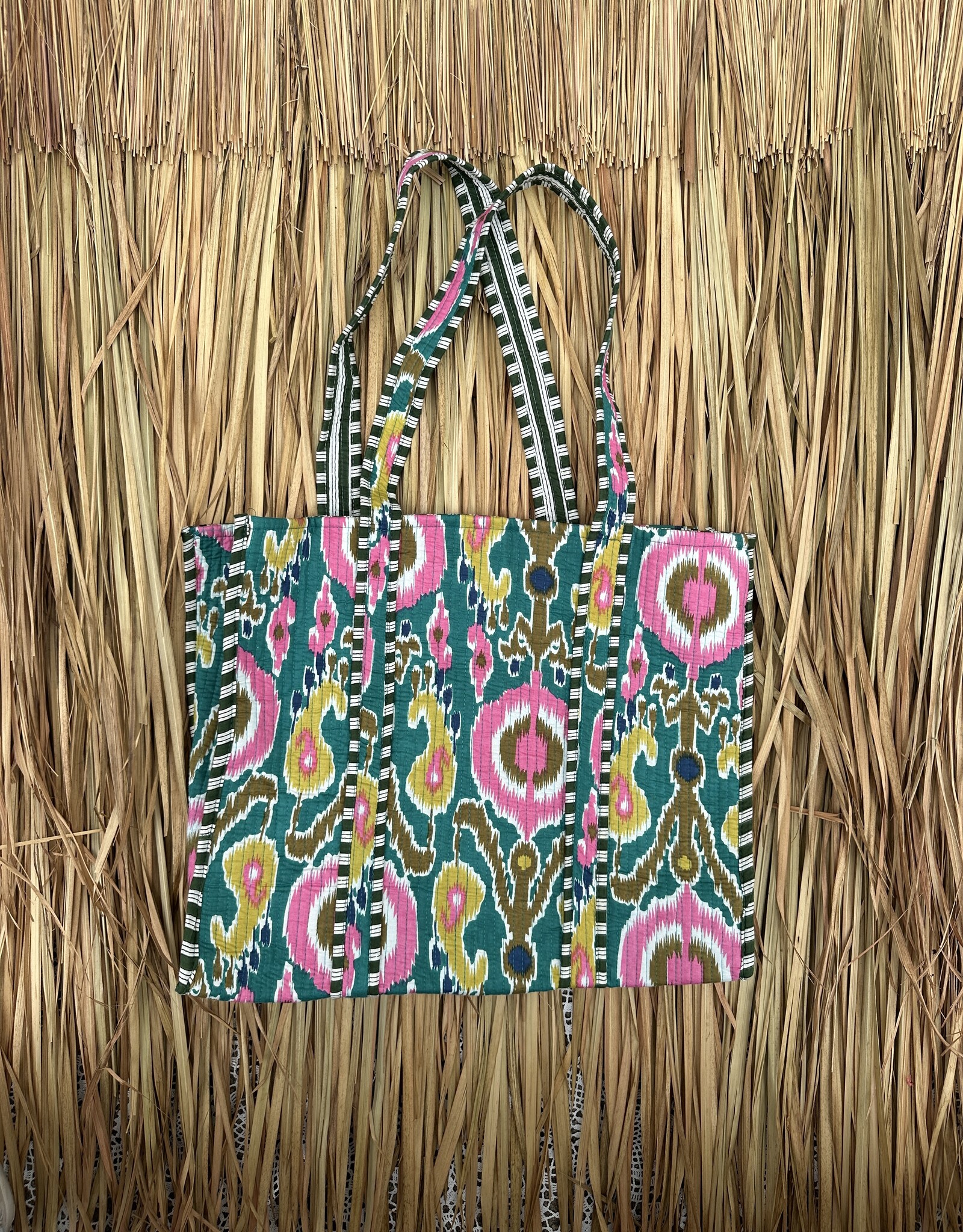 Ibiza shopper -  groen/roze