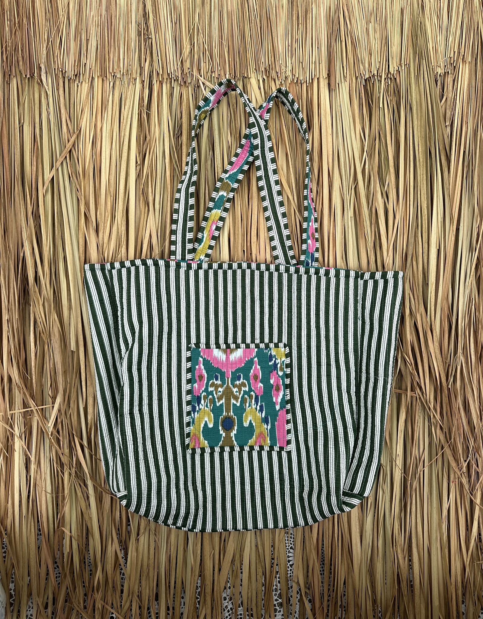 Ibiza shopper -  groen/roze
