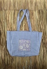 Ibiza shopper -  bloemen lila/wit