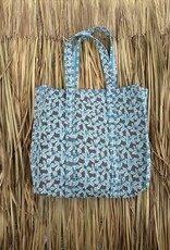 Ibiza shopper -  bloemen blauw/grijs