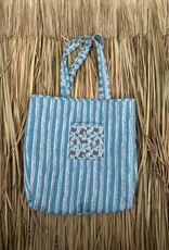 Ibiza shopper -  bloemen blauw/grijs