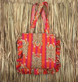 Ibiza tas - tijgers roze/oranje