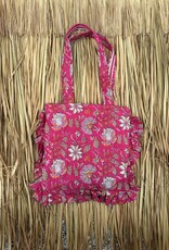 Ibiza tas - bloemen roze/wit
