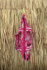 Ibiza tas - bloemen roze/wit