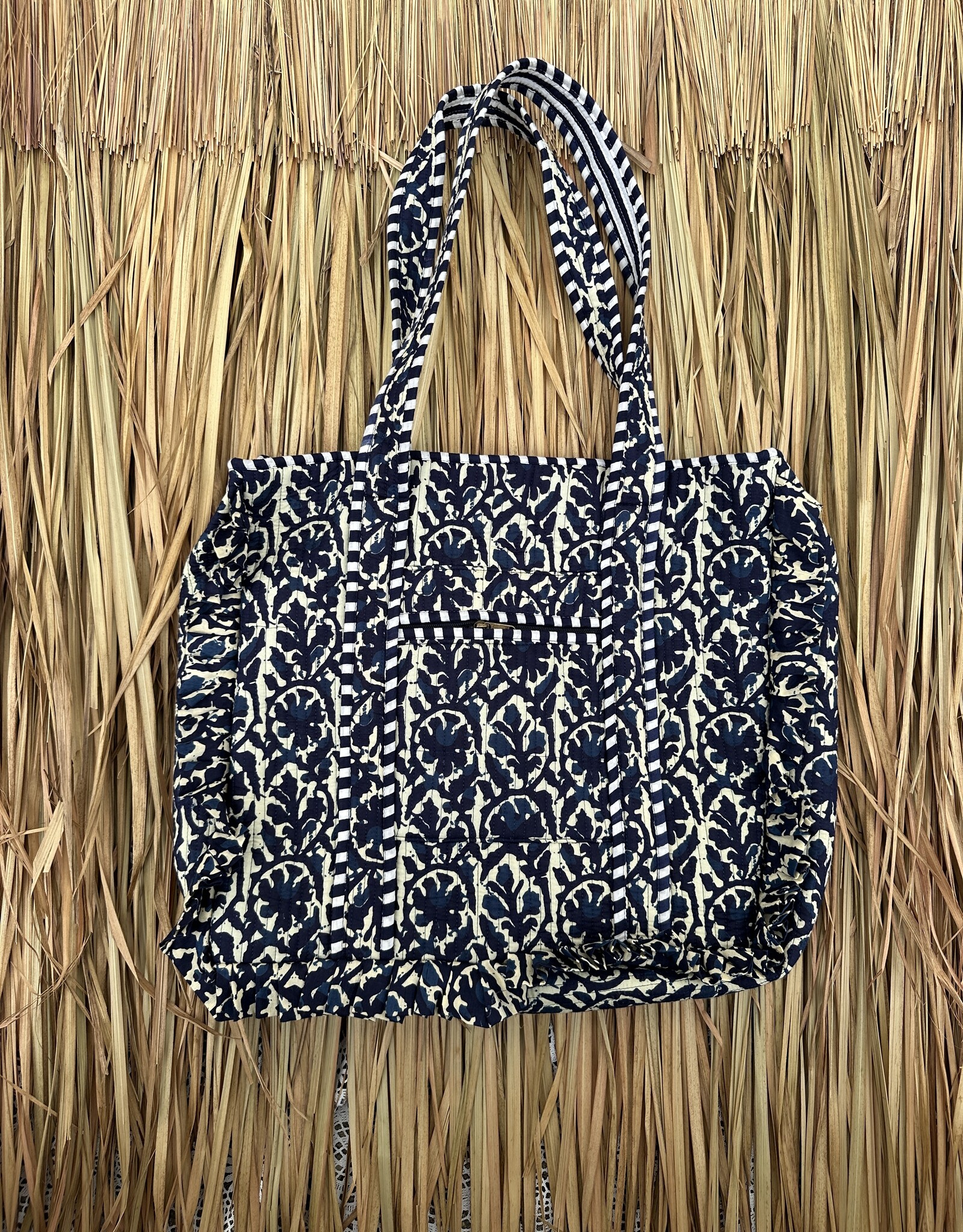 Ibiza shopper - blauw/creme