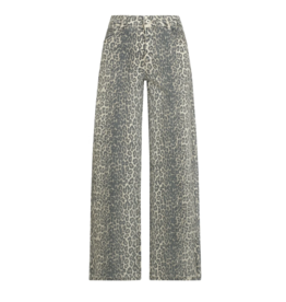 Wide leg jeans panterprint