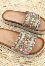 Ibiza slippers goud/gekleurd