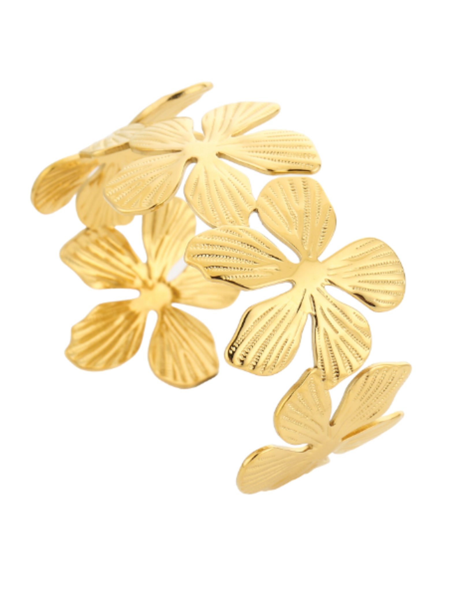 Bangle armband hibiscus - goud