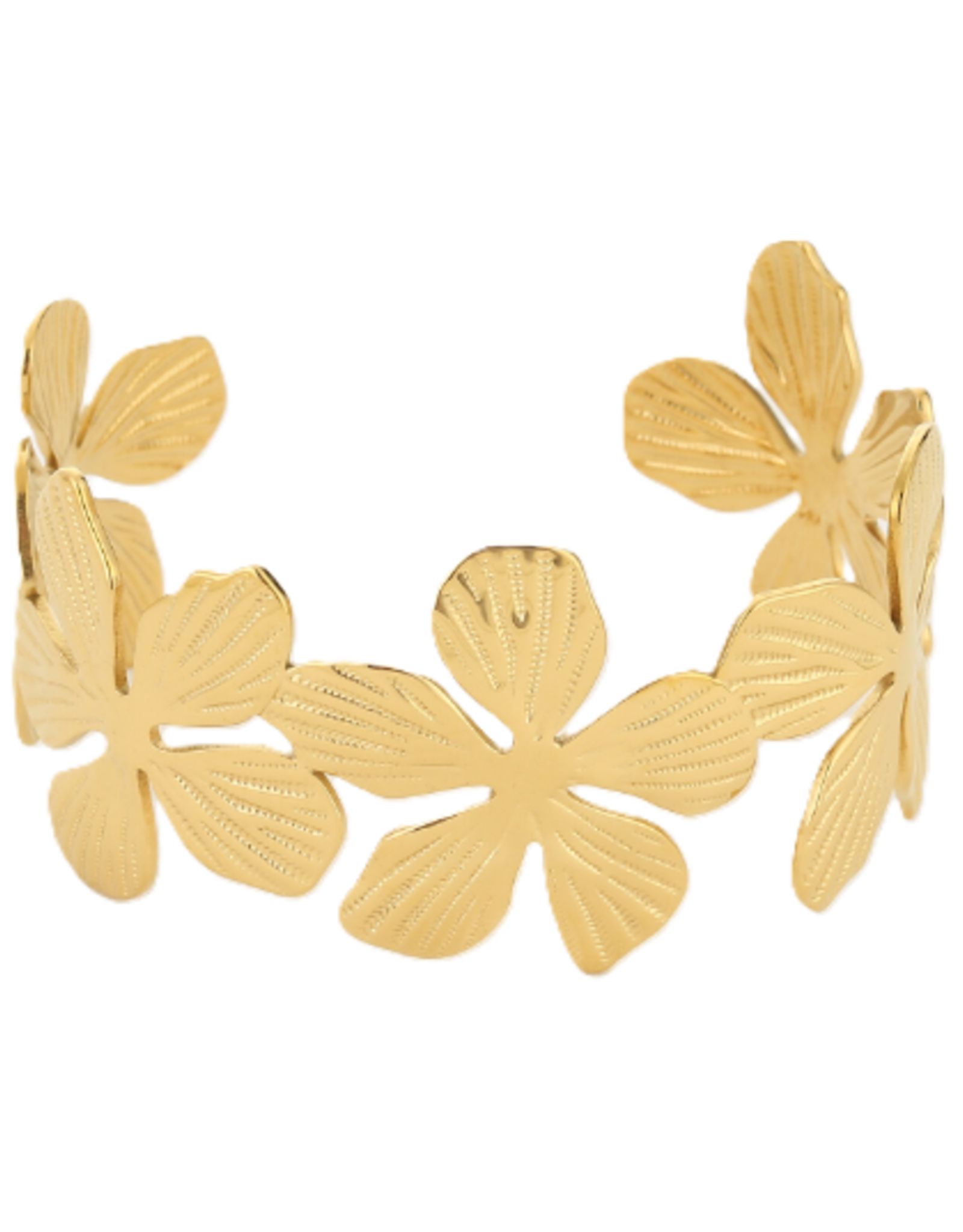 Bangle armband hibiscus - goud