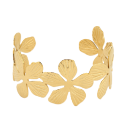Bangle armband hibiscus - goud