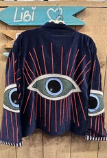 Suzani velvet jasje – donkerblauw oog