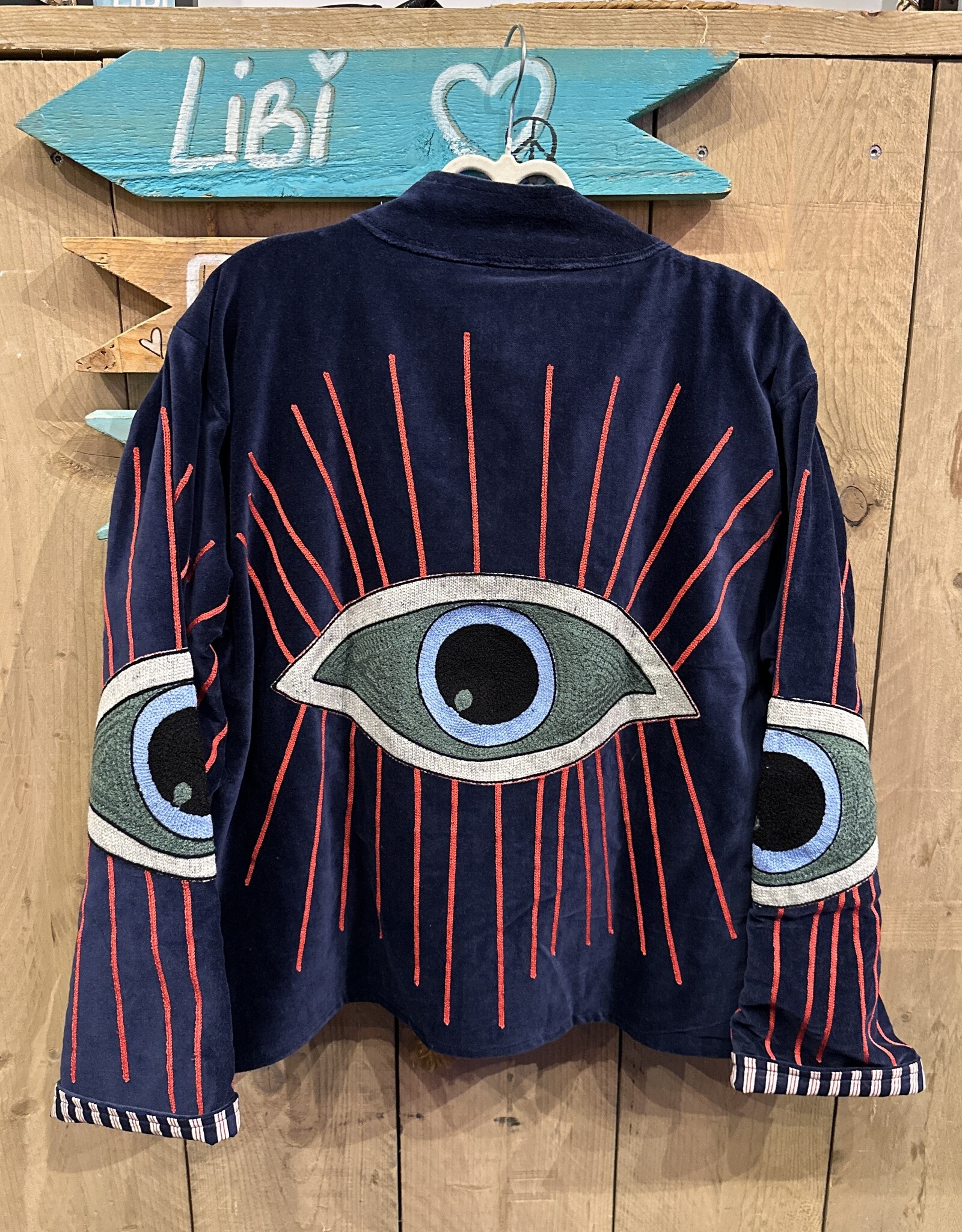 Suzani velvet jasje – donkerblauw oog