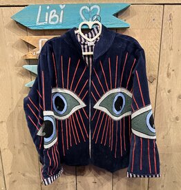 Suzani velvet jasje – donkerblauw oog
