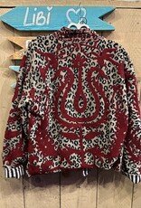 Suzani velvet jasje - panterprint bordeaux