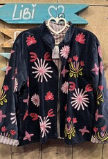 Suzani velvet jasje – donkerblauw panters