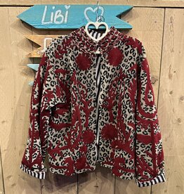 Suzani velvet jasje – panterprint bordeaux