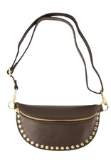 Leren tas studs - donkerbruin