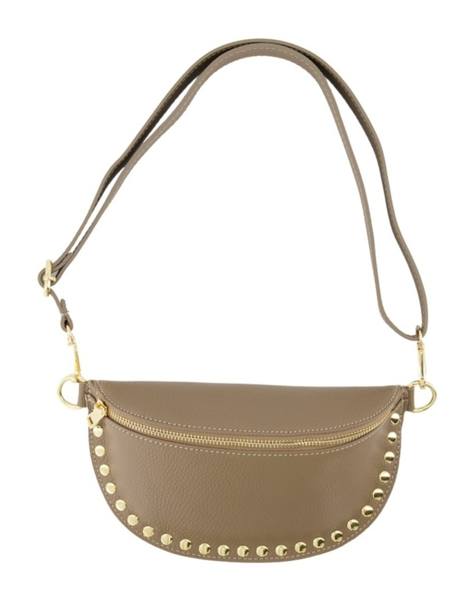 Leren tas studs - taupe