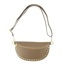 Leren tas studs - taupe