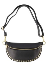 Leren tas studs - zwart