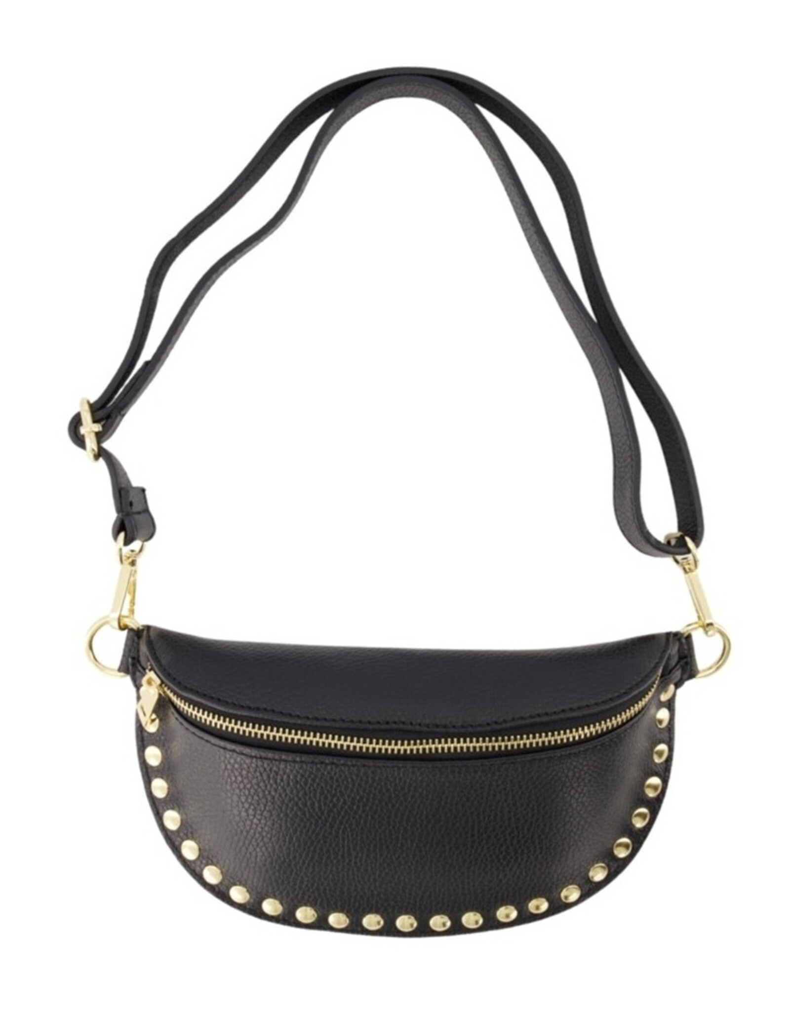 Leren tas studs - zwart