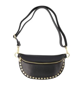 Leren tas studs - zwart