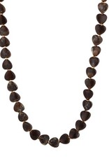 Kralen ketting hartjes - bruin