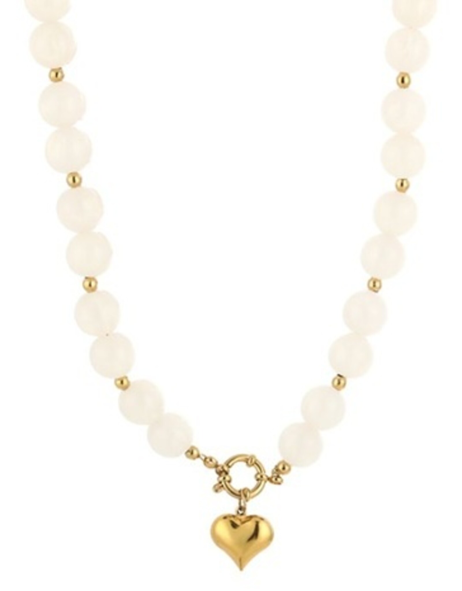 Kralen ketting bedel - creme