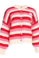 Gestreept vest hartjes - roze/rood/creme