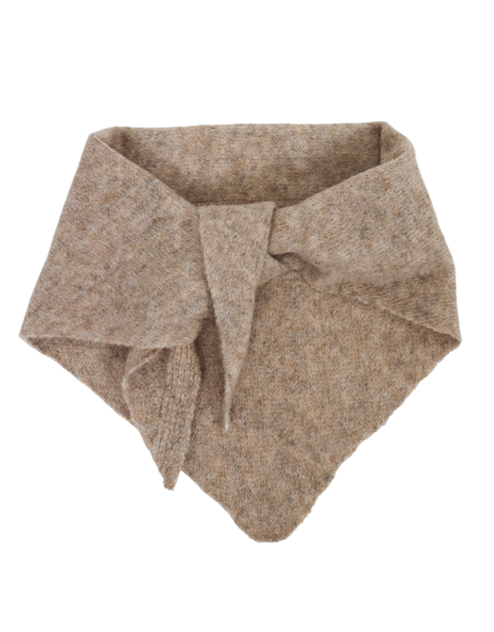 Driehoekig sjaaltje gebreid - taupe