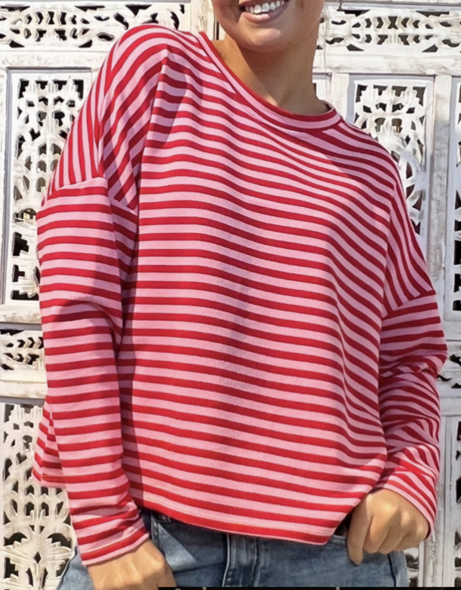 Gestreept shirt - roze/rood