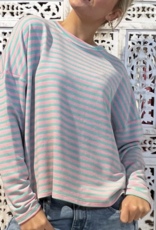 Gestreept shirt - roze/turquoise