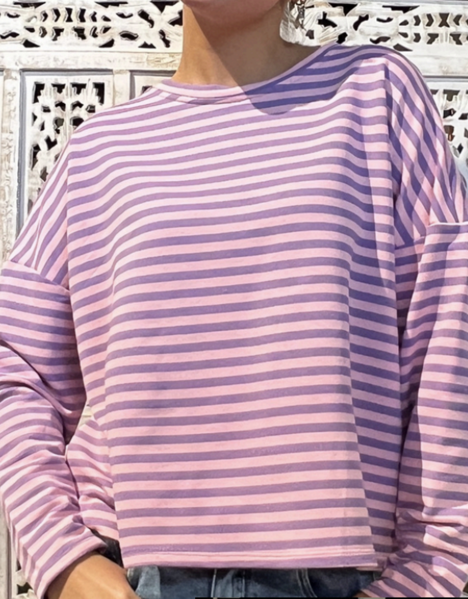 Gestreept shirt - lila/roze