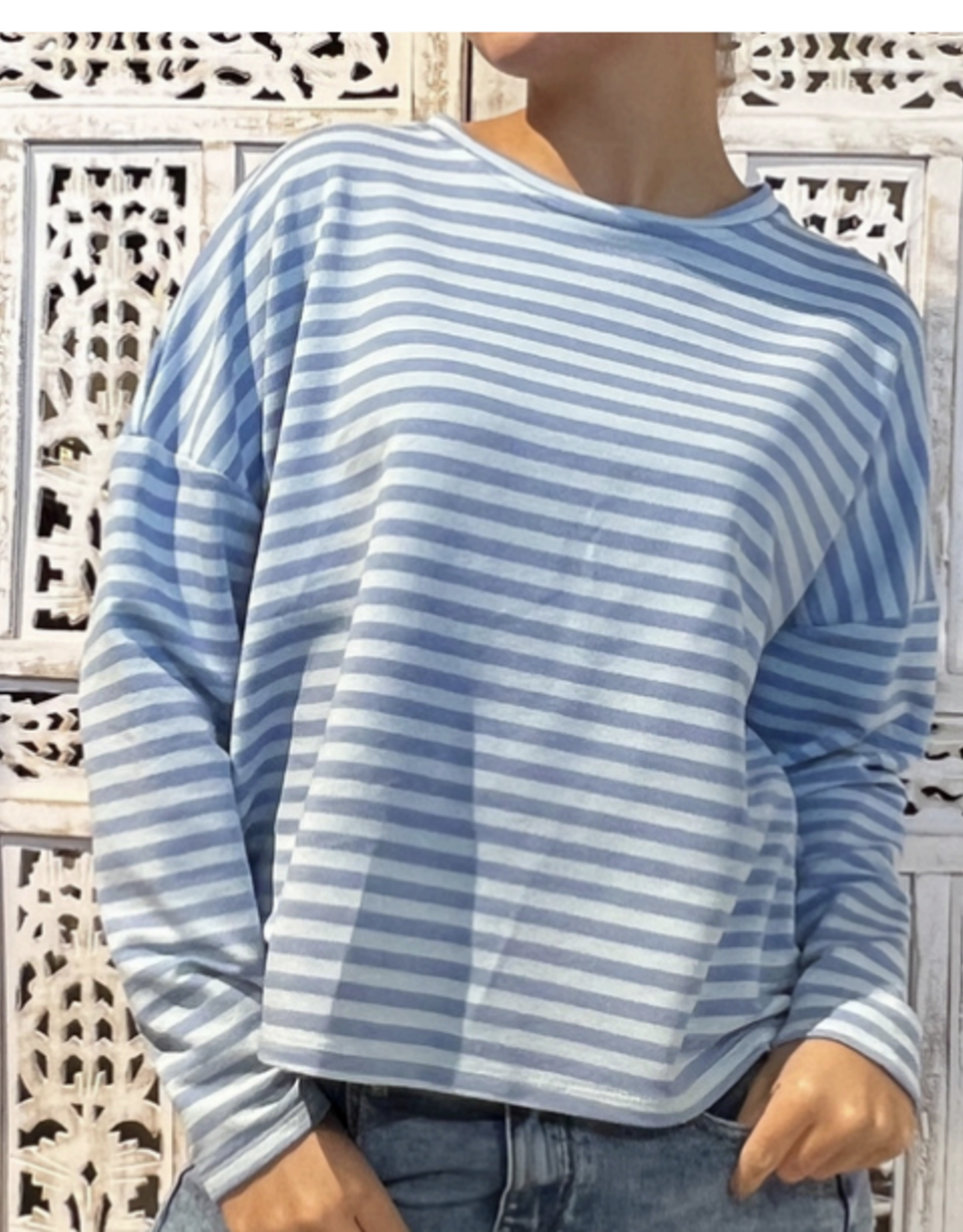 Gestreept shirt - lichtblauw/blauw