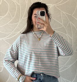 Gestreept shirt - roze/turquoise