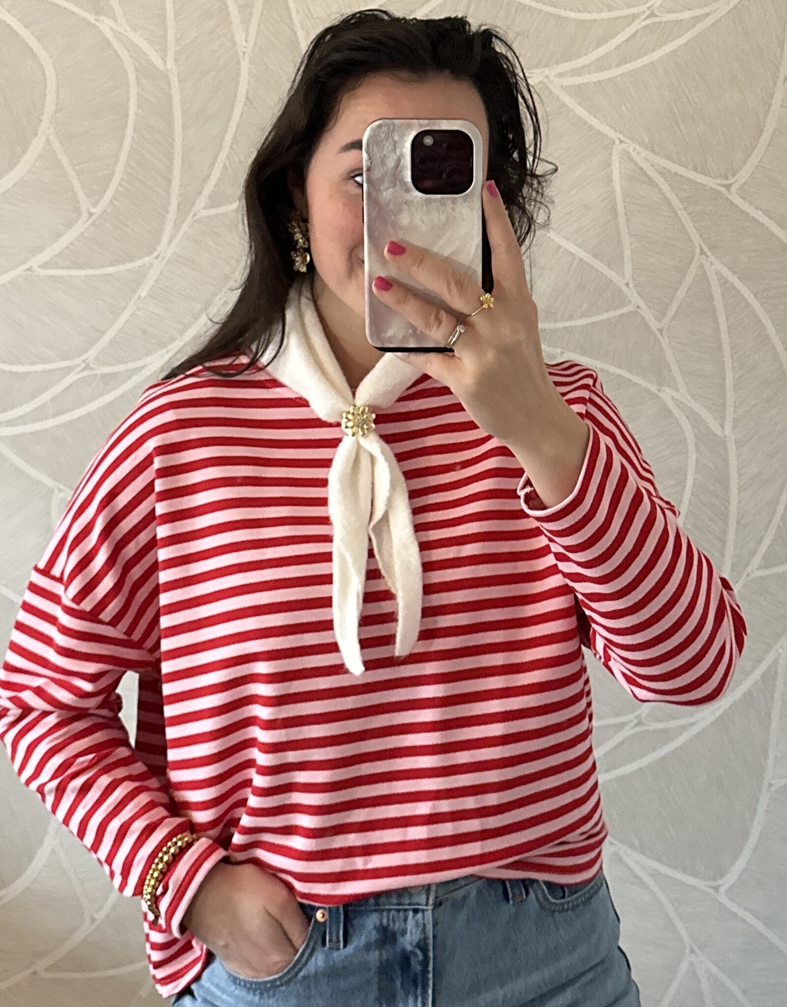 Gestreept shirt - roze/rood