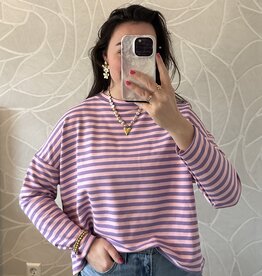 Gestreept shirt - lila/roze