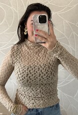 Kanten top Arina - beige