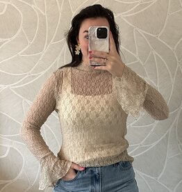 Kanten top Kaya - beige